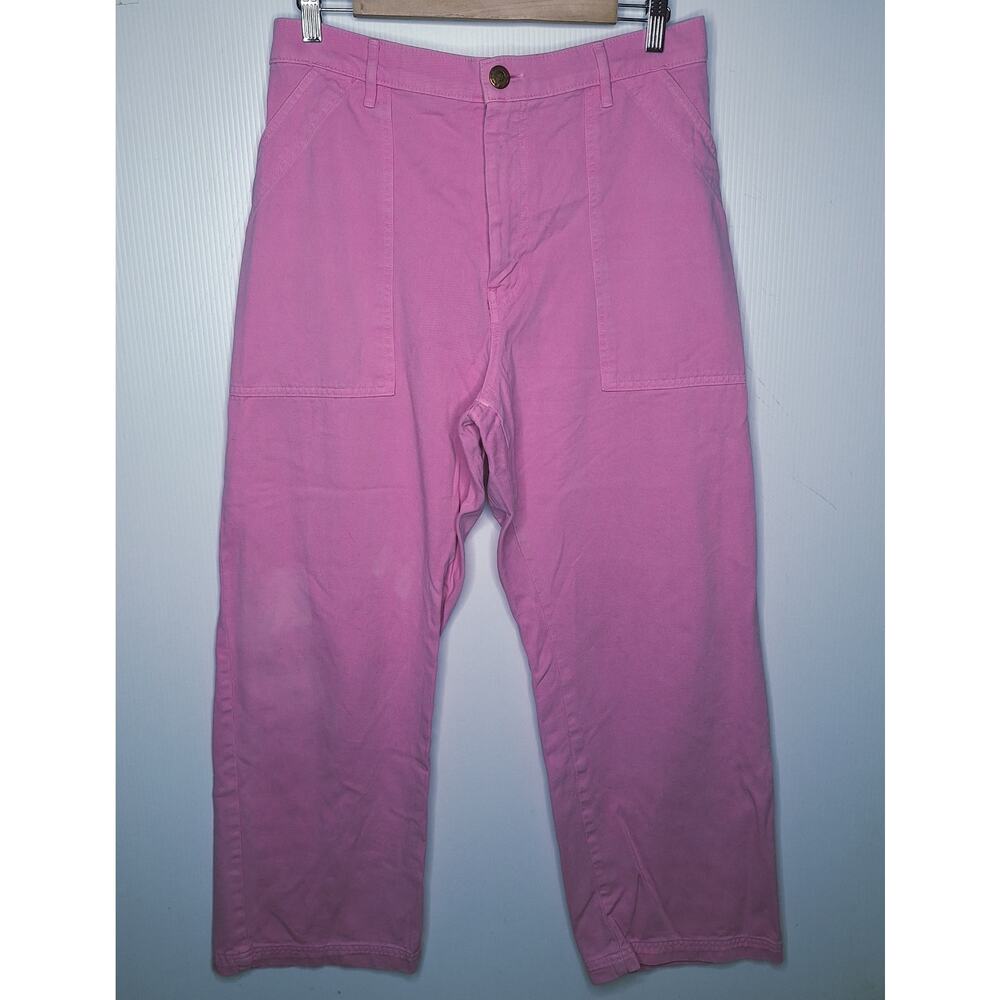 Big Bud Press Work Pants Bubblegum Large Utility Workwear Straight Patch Pocket